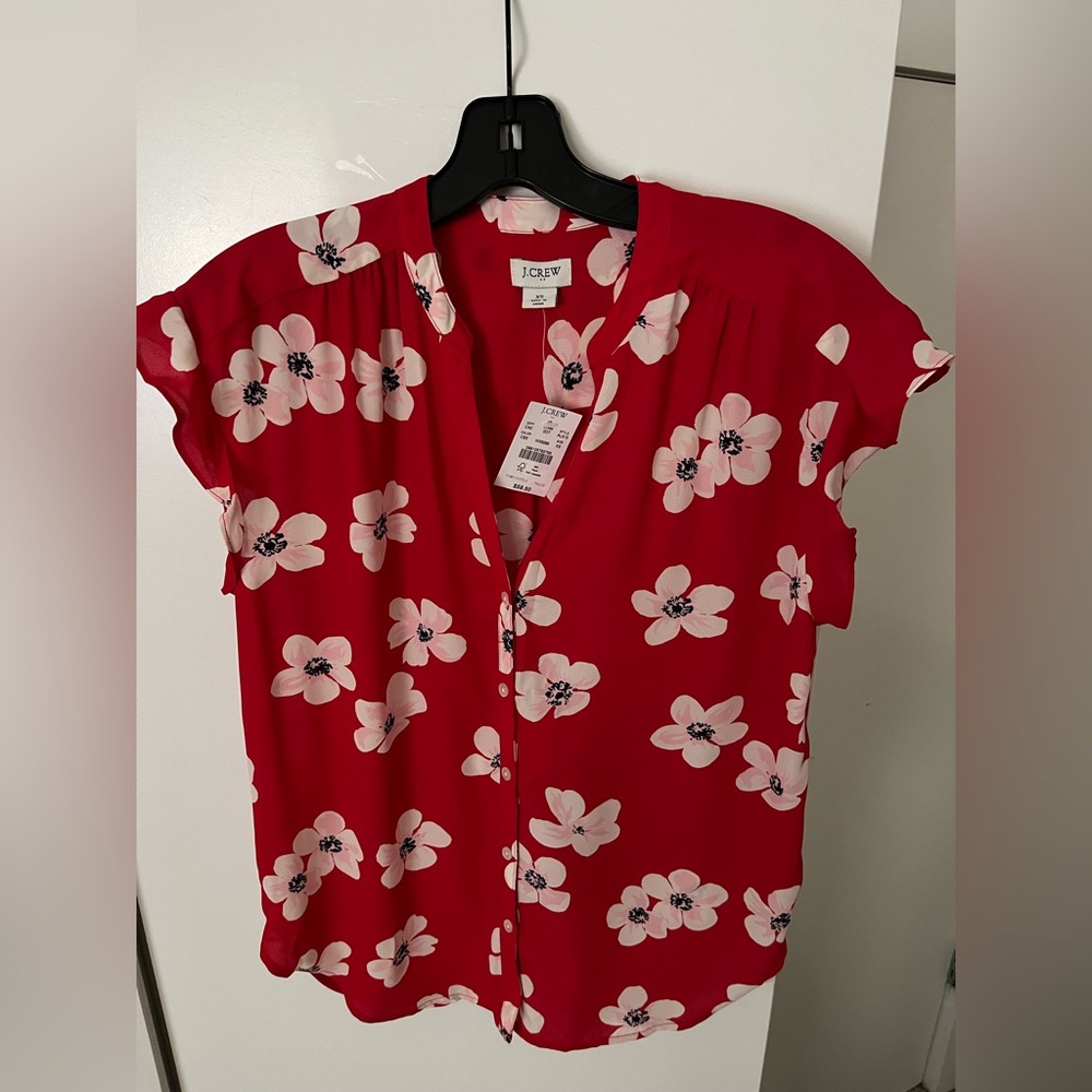 NWT J Crew Floral Silky Top
